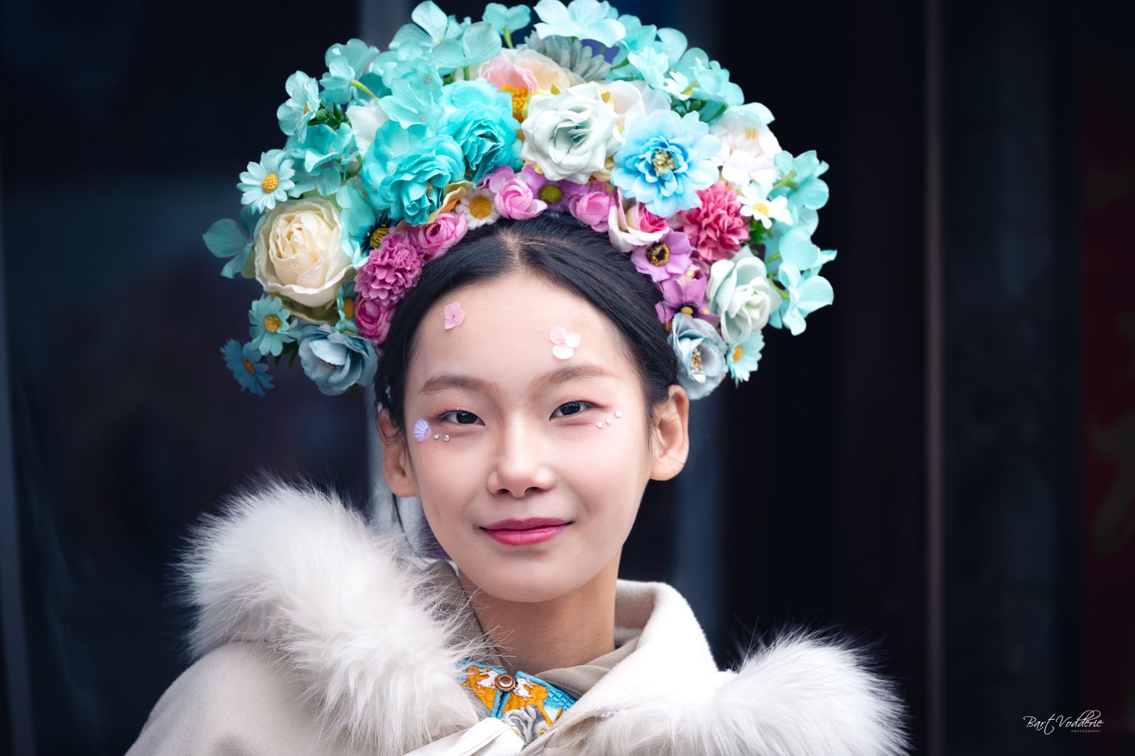 Bart Vodderie Pingyao portrait with floral headdress